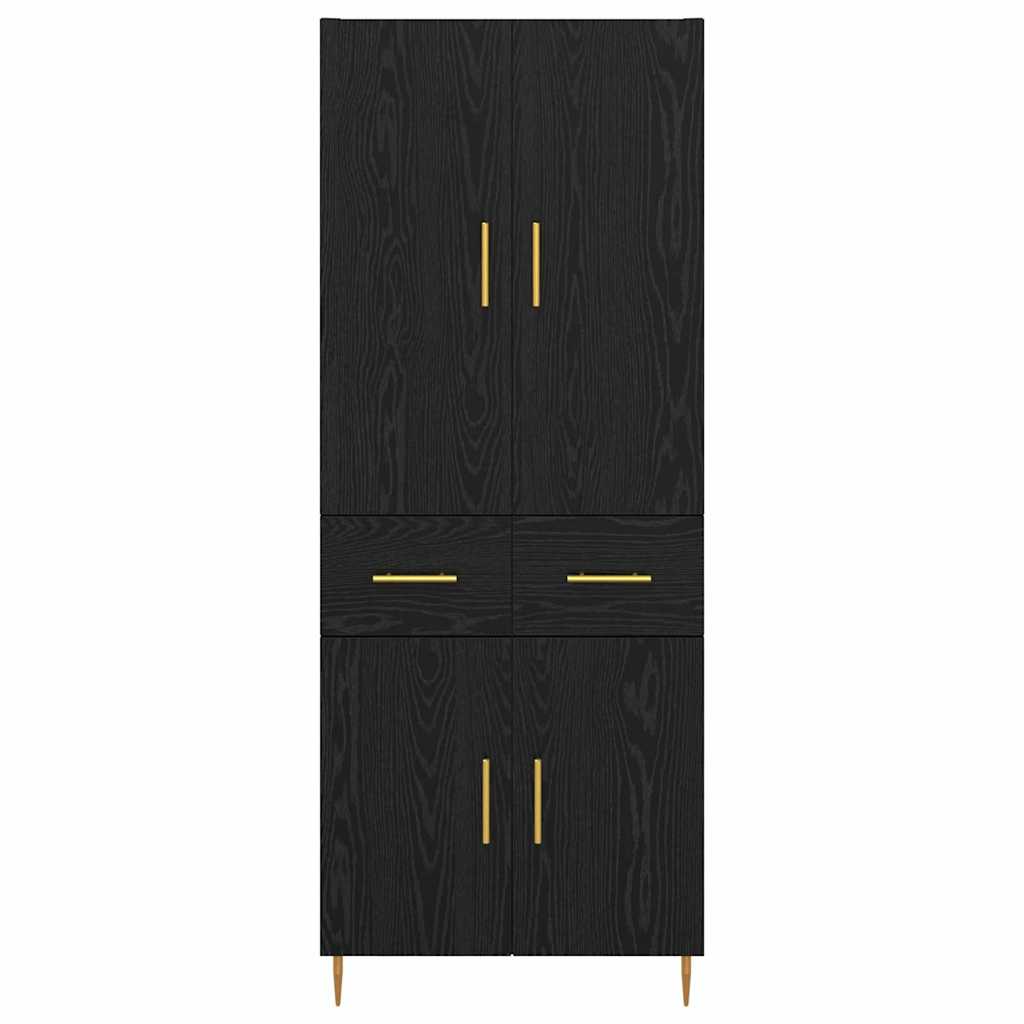Skåp Väggmonterad Svart Ek 69,5 x 34 x 180 cm Konstruerat trä