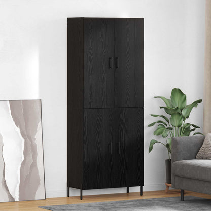Skåp Svart Ek 69,5 x 34 x 180 cm