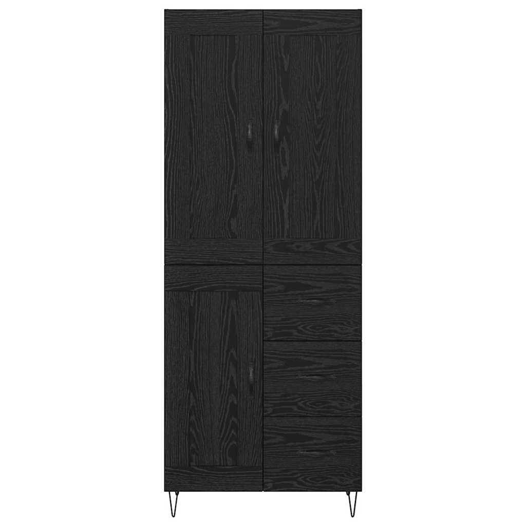 Skåp Svart Ek med låda 69,5 x 34 x 180 cm