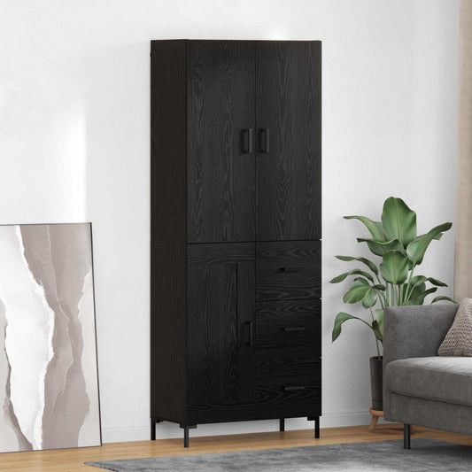 Skåp Svart Ek 69,5 x 34 x 180 cm