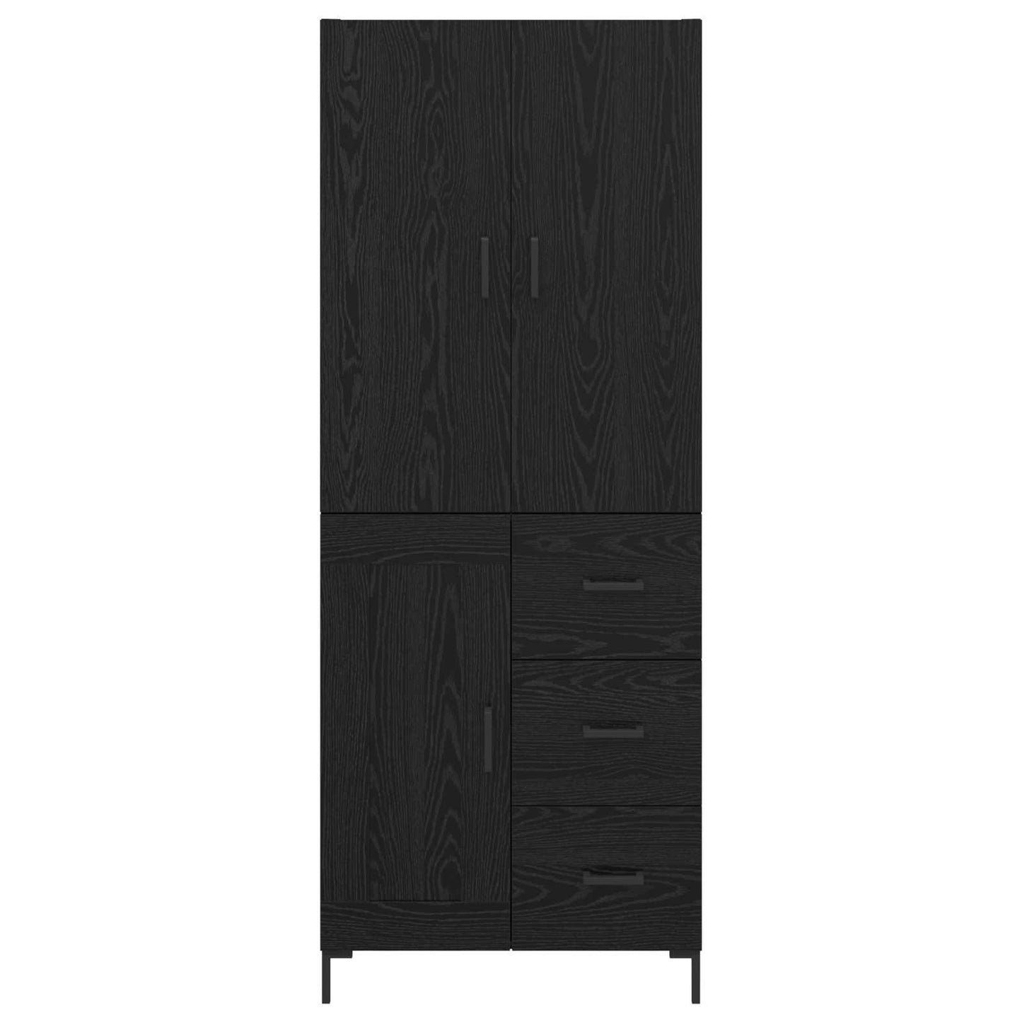 Skåp Svart Ek 69,5 x 34 x 180 cm