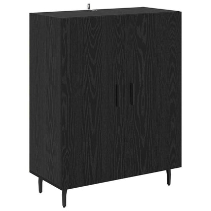 Skåp Svart Ek 69,5 x 34 x 180 cm Konstruerat trä och glas