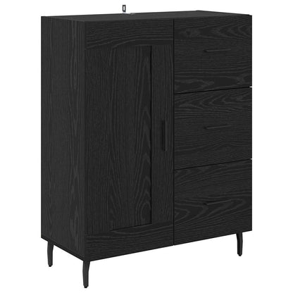 Skåp Svart Ek 69,5 x 34 x 180 cm Konstruerat trä och glas