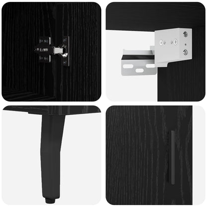 Skåp Svart ek 69,5 x 34 x 180 cm Konstruerat trä och glas