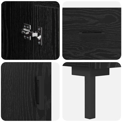 Skåp Svart Ek 34,5 x 34 x 180 cm Konstruerat trä