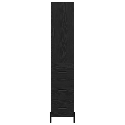 Skåp Svart Ek med låda 34,5 x 34 x 180 cm