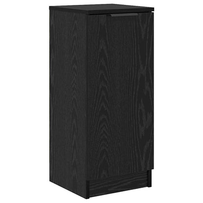 Sideboard med låda 3 pcs Svart ek Konstruerat trä