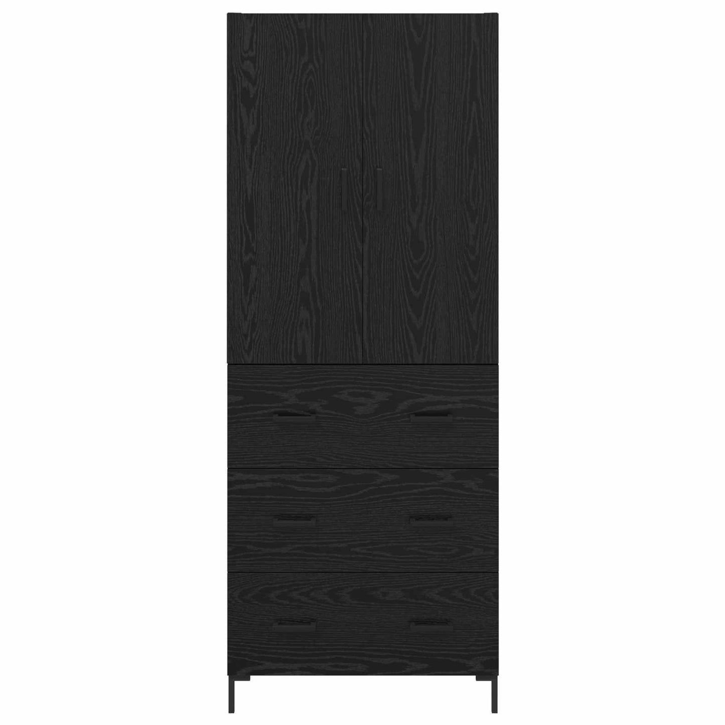 Skåp Svart Ek 69,5 x 34 x 180 cm