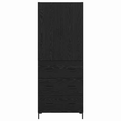 Skåp Svart Ek 69,5 x 34 x 180 cm