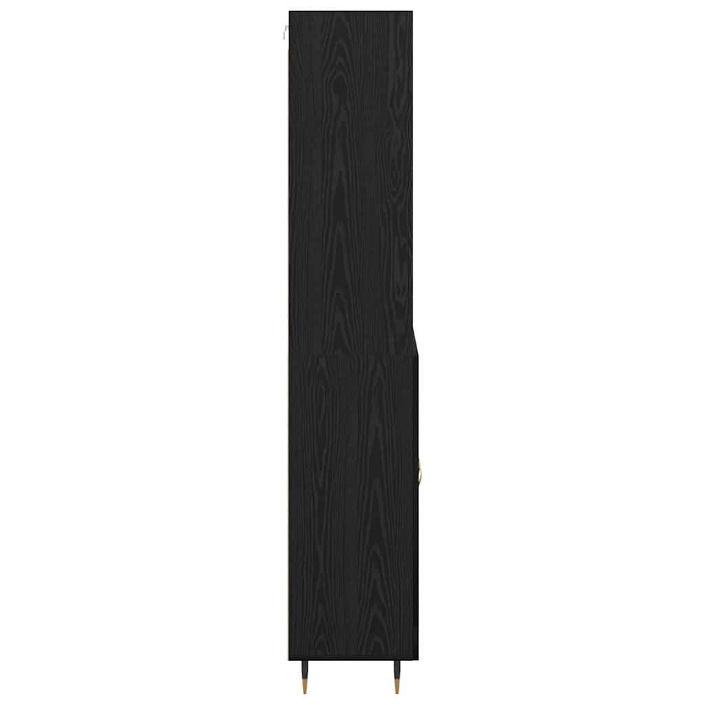 Skåp Svart Ek 69,5 x 34 x 180 cm