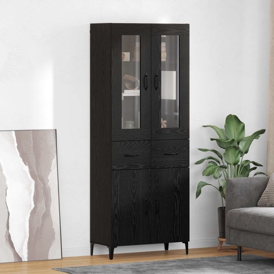 Skåp Svart Ek 69,5 x 34 x 180 cm