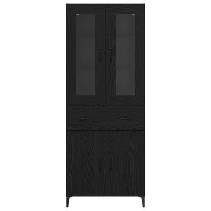 Skåp Svart Ek 69,5 x 34 x 180 cm