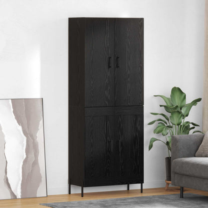 Skåp Svart Ek 69,5 x 34 x 180 cm
