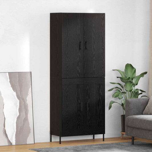 Skåp Svart Ek 69,5 x 34 x 180 cm