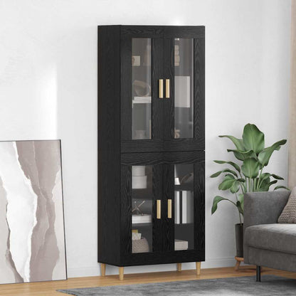 Skåp Svart Ek 69,5 x 34 x 180 cm