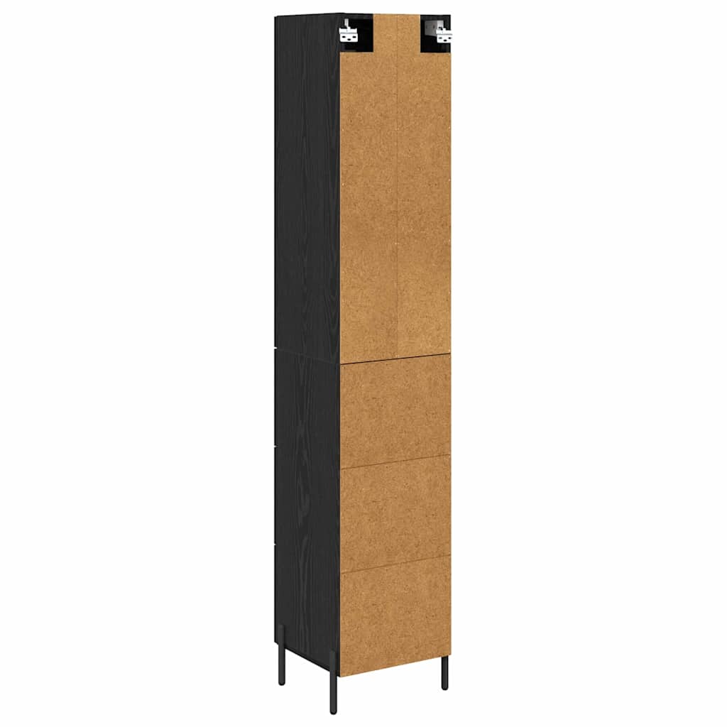 Skåp Svart Ek med låda 34,5 x 34 x 180 cm