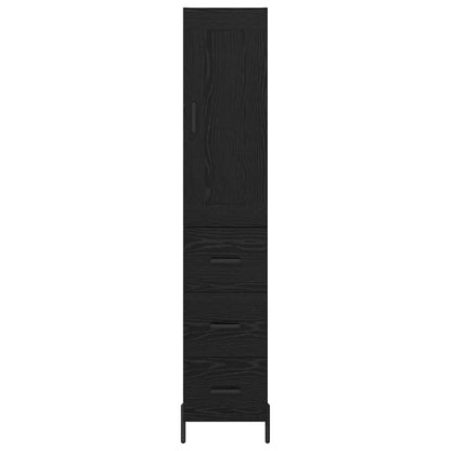 Skåp Svart Ek med låda 34,5 x 34 x 180 cm