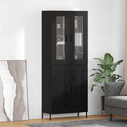Skåp Svart Ek 69,5 x 34 x 180 cm