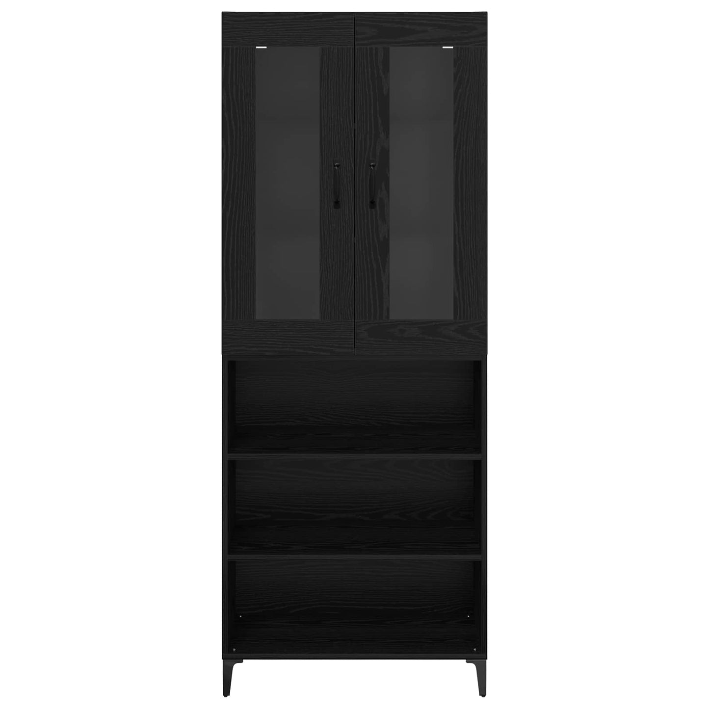 Skåp Svart Ek 69,5 x 34 x 180 cm