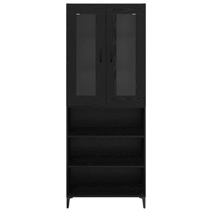 Skåp Svart Ek 69,5 x 34 x 180 cm