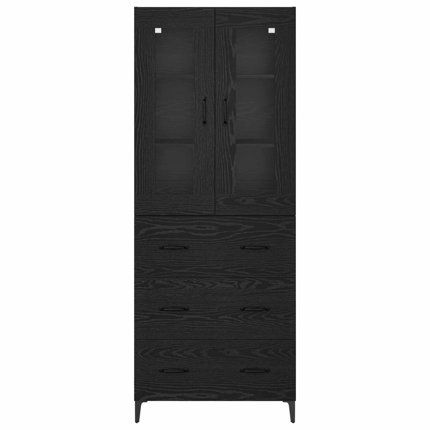 Skåp Svart Ek 69,5 x 34 x 180 cm