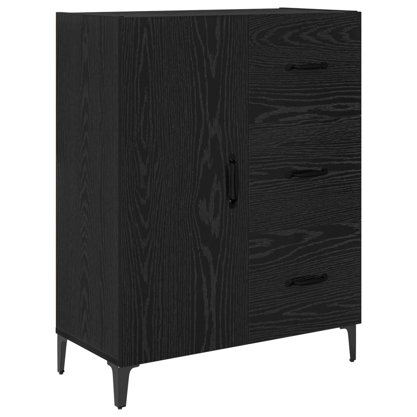 Skåp Svart Ek 69,5 x 34 x 180 cm