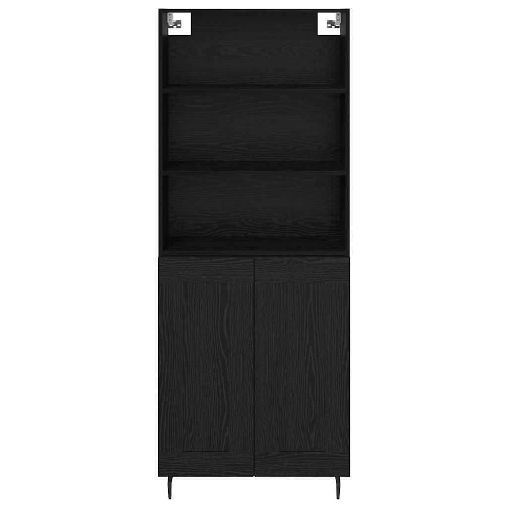 Skåp Svart Ek 69,5 x 34 x 180 cm Konstruerat trä och glas