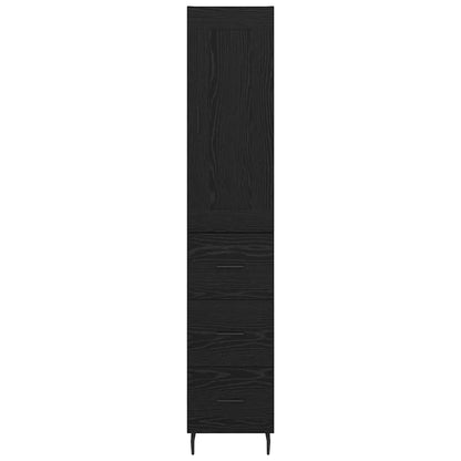 Skåp Svart Ek med låda 34,5 x 34 x 180 cm