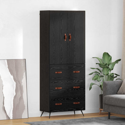 Skåp Svart Ek 69,5 x 34 x 180 cm