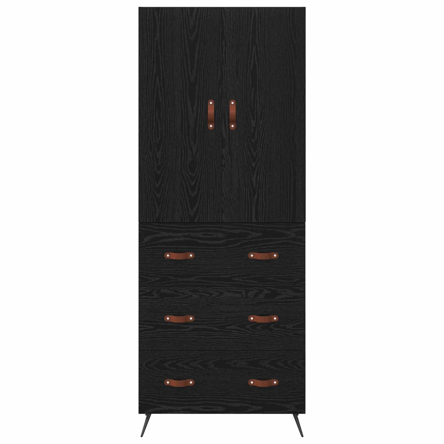 Skåp Svart Ek 69,5 x 34 x 180 cm