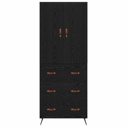 Skåp Svart Ek 69,5 x 34 x 180 cm