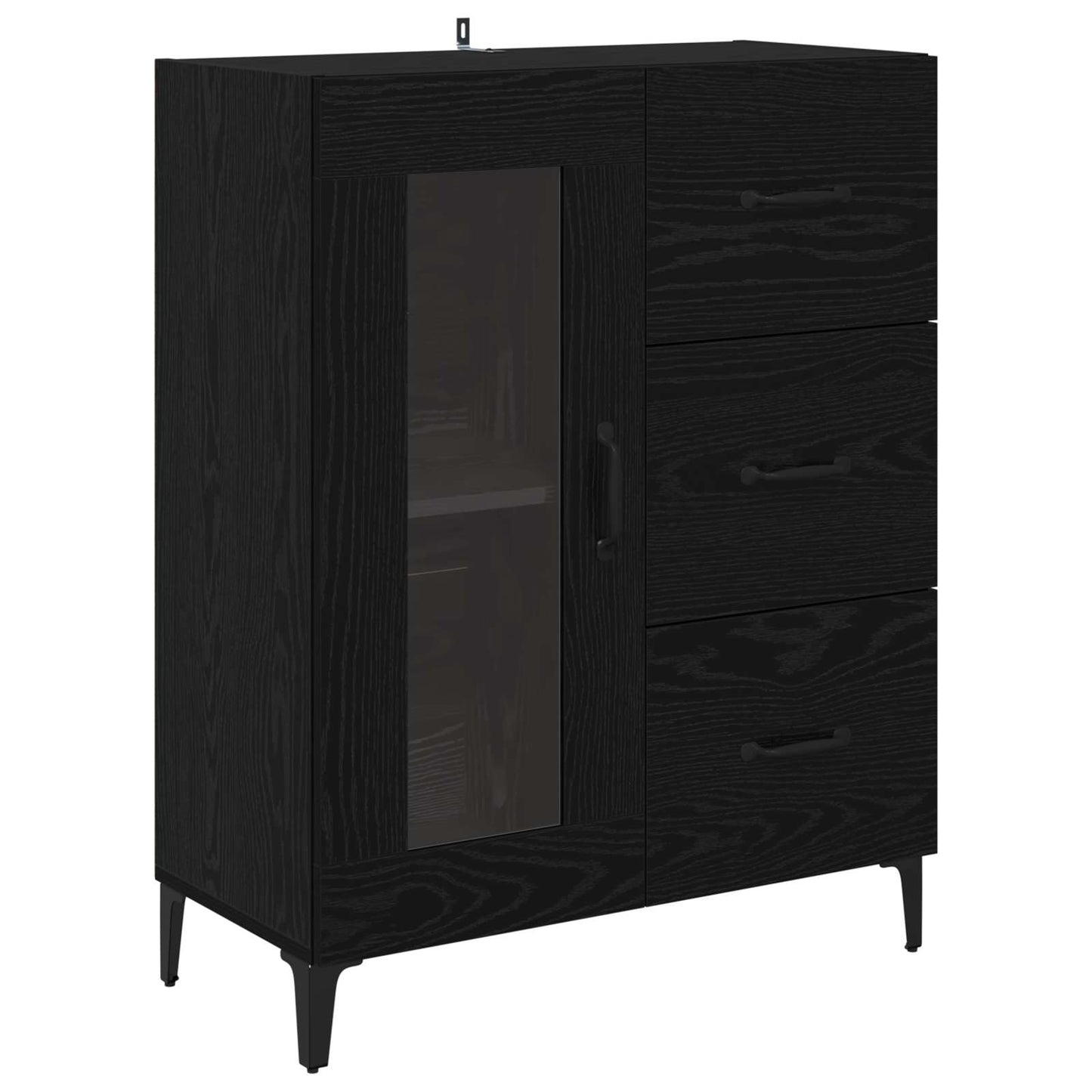 Skåp Svart Ek 69,5 x 34 x 180 cm