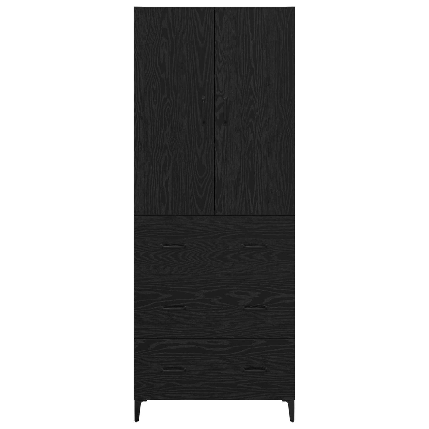 Skåp Svart Ek 69,5 x 34 x 180 cm