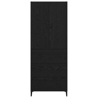 Skåp Svart Ek 69,5 x 34 x 180 cm