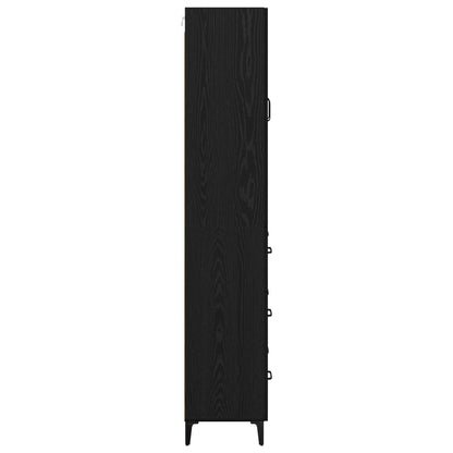 Skåp Svart Ek 69,5 x 34 x 180 cm