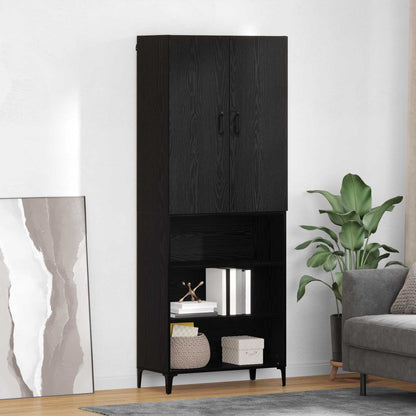 Skåp Svart Ek 69,5 x 34 x 180 cm