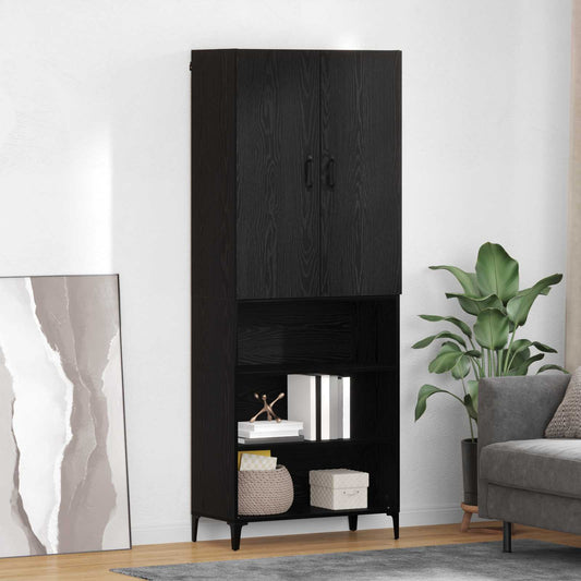 Skåp Svart Ek 69,5 x 34 x 180 cm