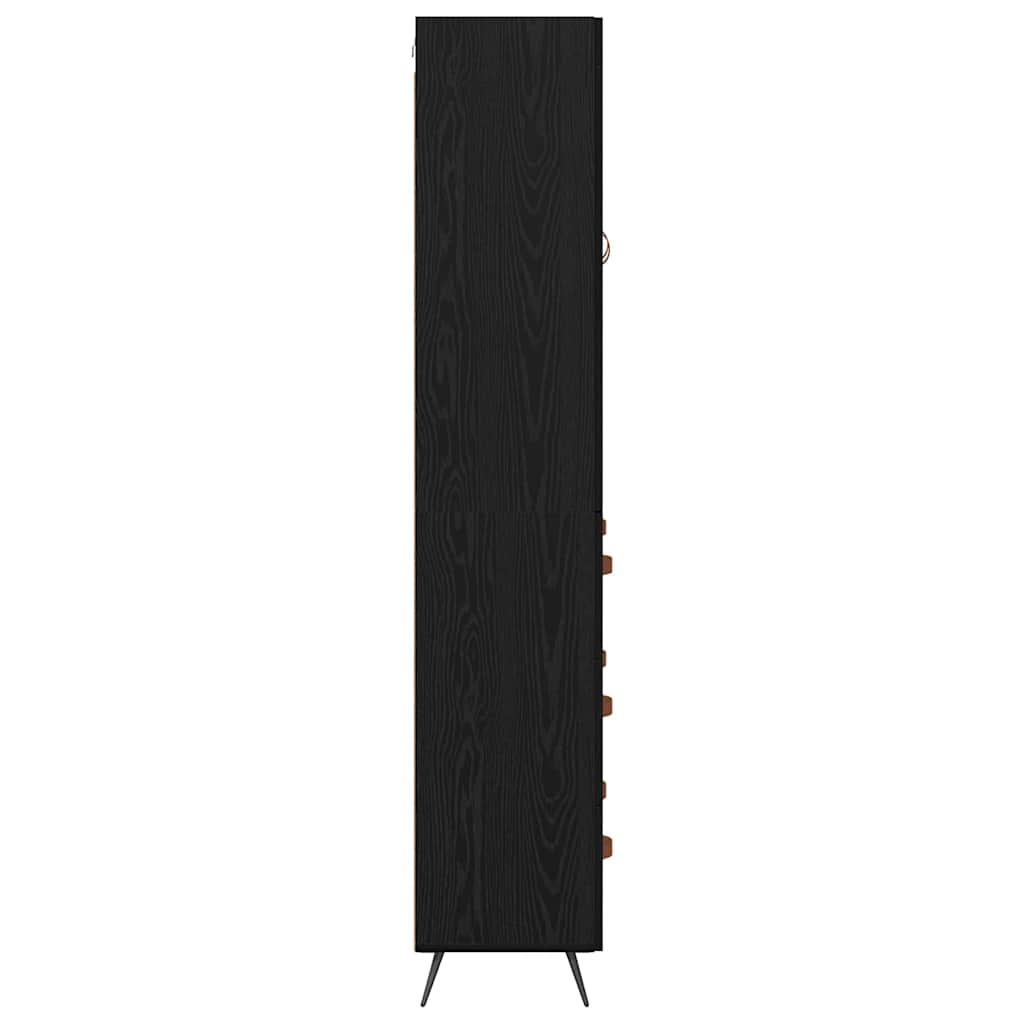 Skåp Svart Ek med låda 69,5 x 34 x 180 cm