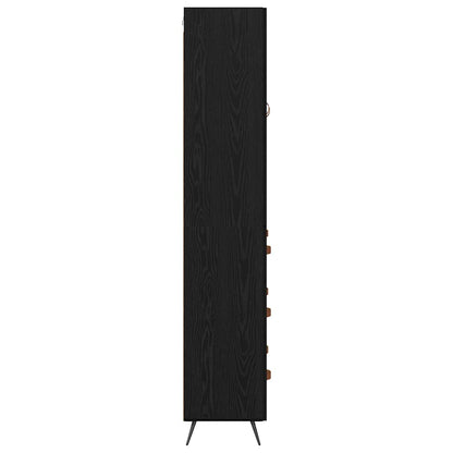 Skåp Svart Ek med låda 69,5 x 34 x 180 cm