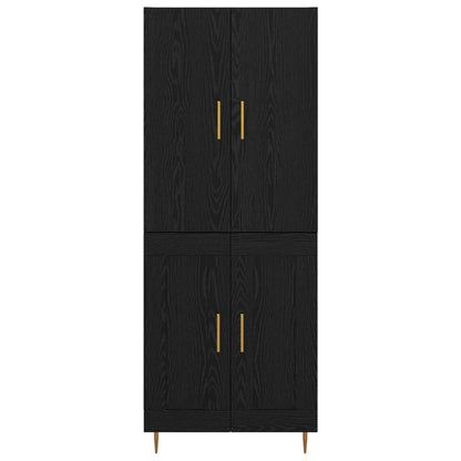 Skåp Väggmonterad Svart Ek 69,5 x 34 x 180 cm Konstruerat trä