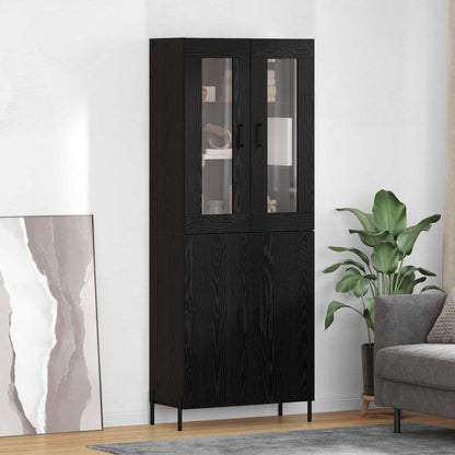 Skåp Svart Ek 69,5 x 34 x 180 cm