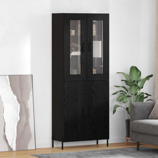 Skåp Svart Ek 69,5 x 34 x 180 cm