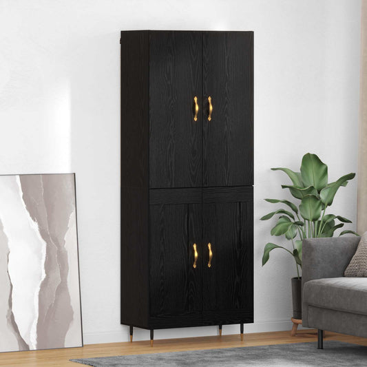 Skåp Svart Ek 69,5 x 34 x 180 cm