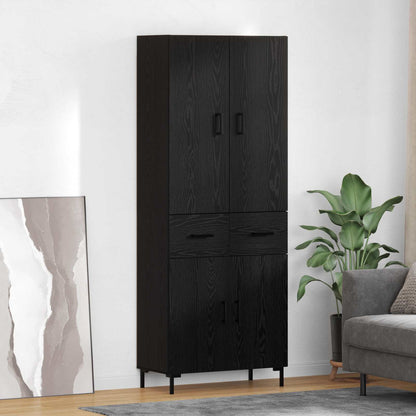 Skåp Svart Ek 69,5 x 34 x 180 cm