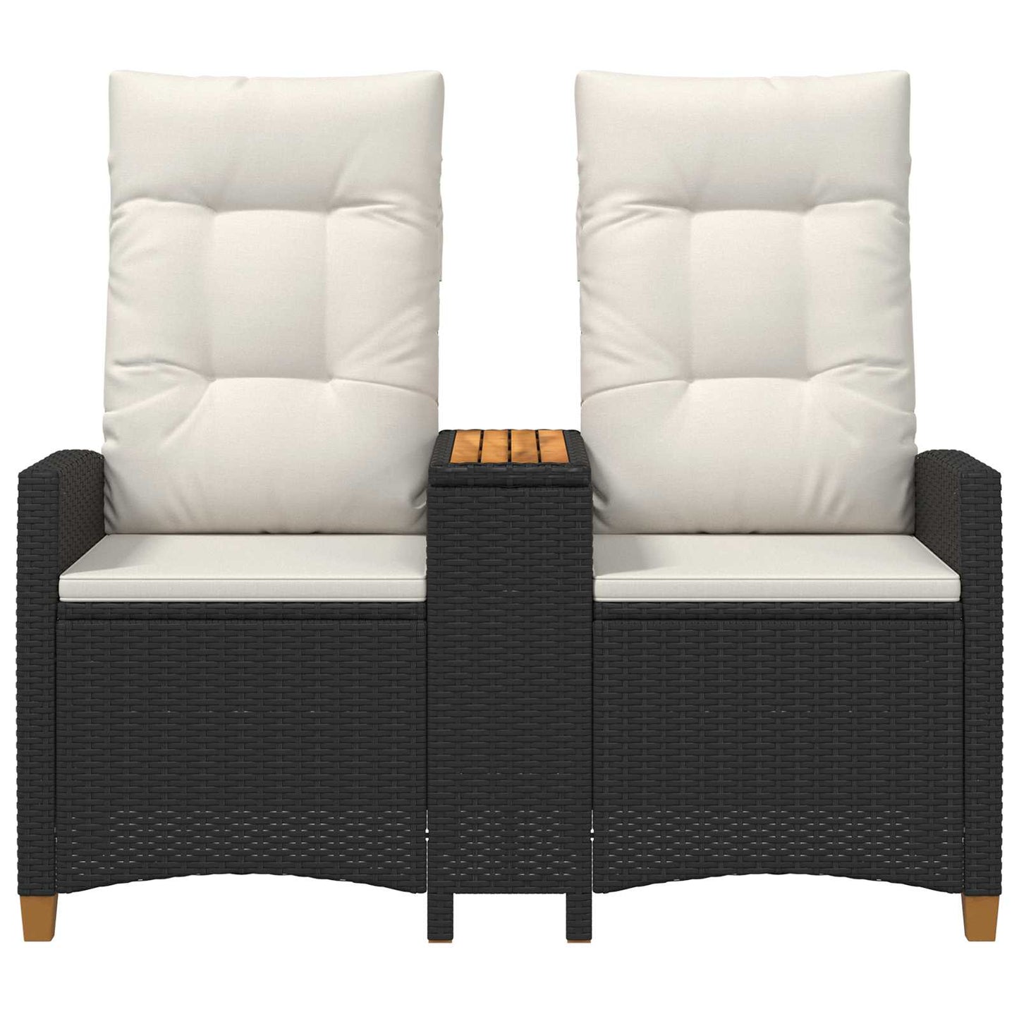 Trädgårdssoffa Svart och krämvit 126 x 65 x 112 cm