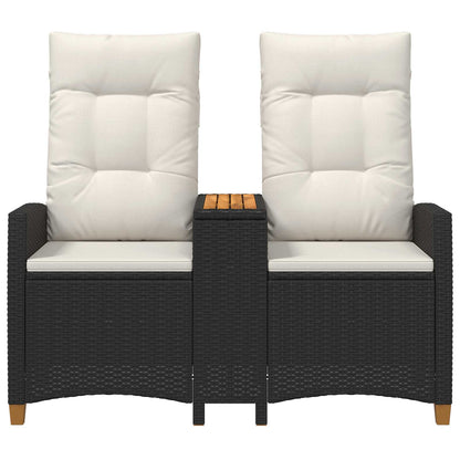 Trädgårdssoffa Svart och krämvit 126 x 65 x 112 cm
