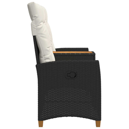 Trädgårdssoffa Svart och krämvit 126 x 65 x 112 cm