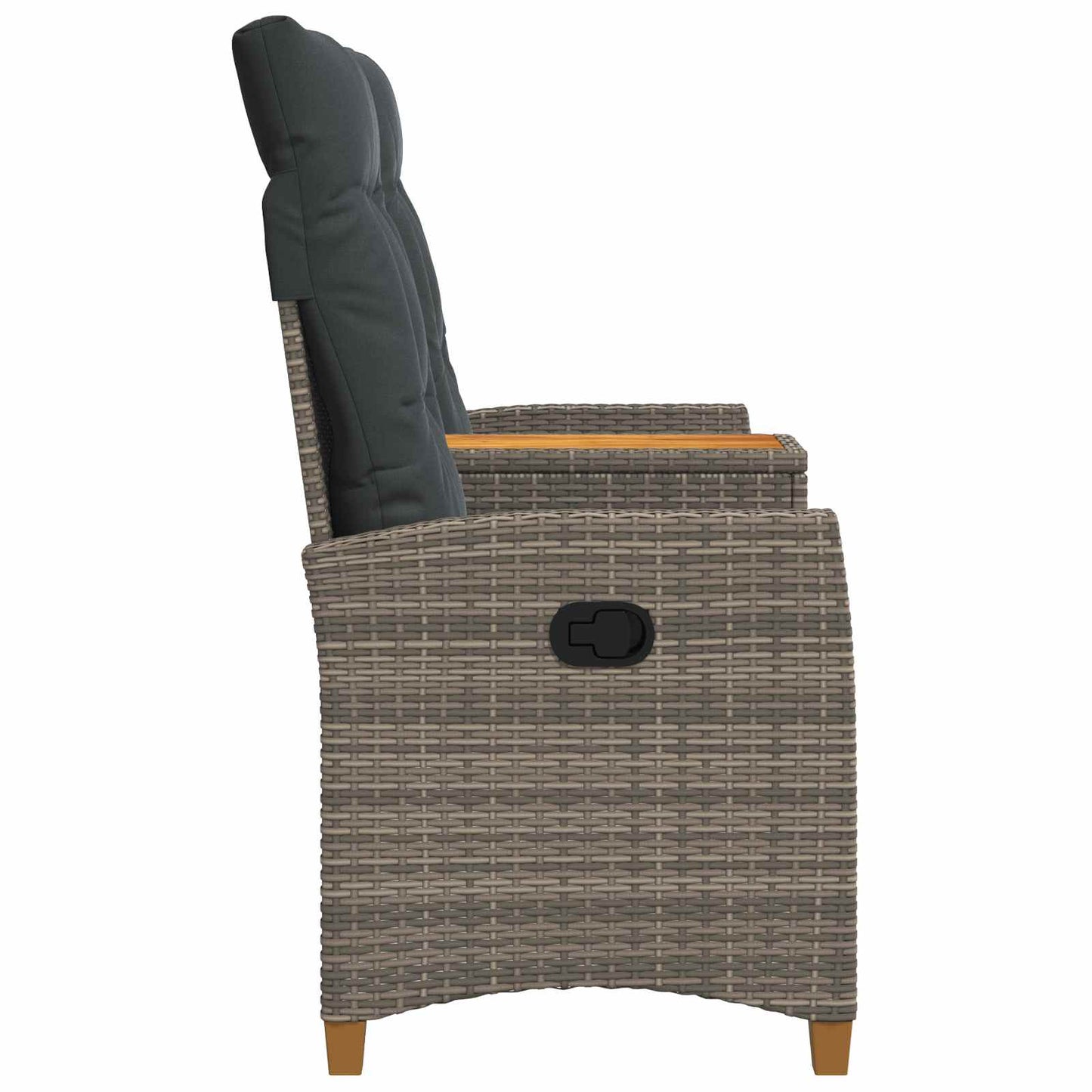 Trädgårdssoffa Reclining Bench with Table Grå och mörkgrå 126 x 65 x 112 cm