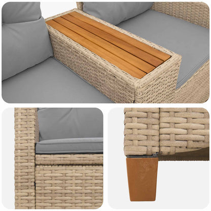 Trädgårdssoffa Beige och Ljusgrå 126 x 65 x 112 cm