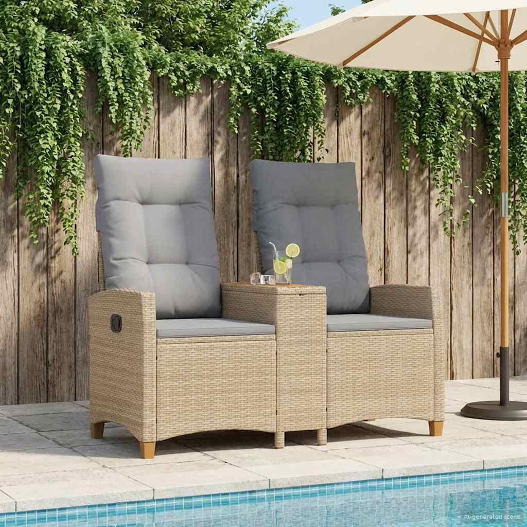 Trädgårdssoffa Beige och Ljusgrå 126 x 65 x 112 cm